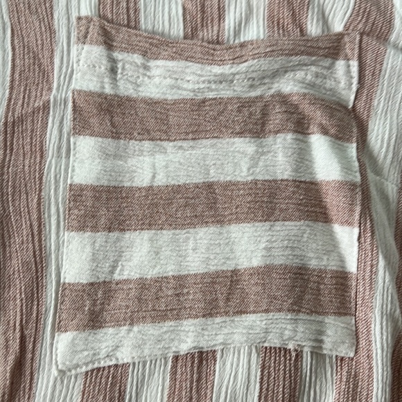 Vixbe size large striped button up blouse with tie front - Picture 2 of 7
